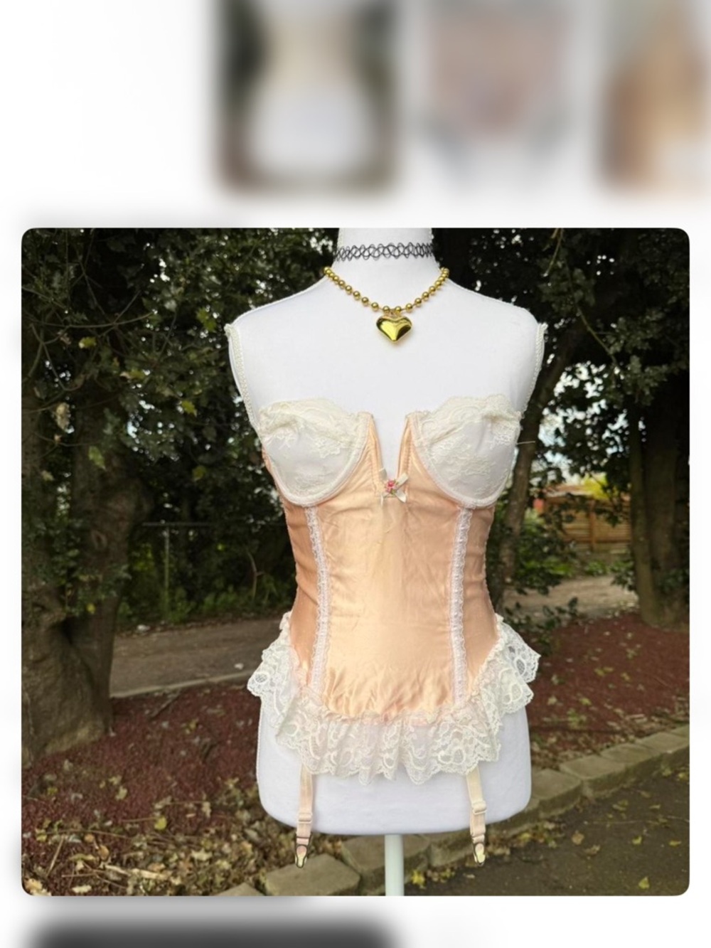 Frederick's of Hollywood Ivory Satin Bustier